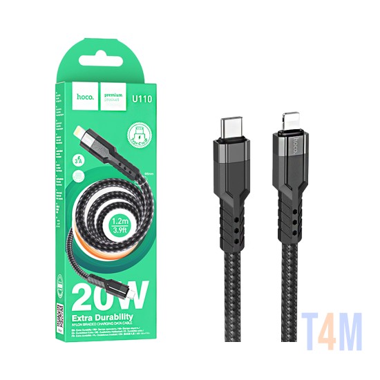 Hoco Cable U110 Type-C to Lightning PD 20W 1.2m Black